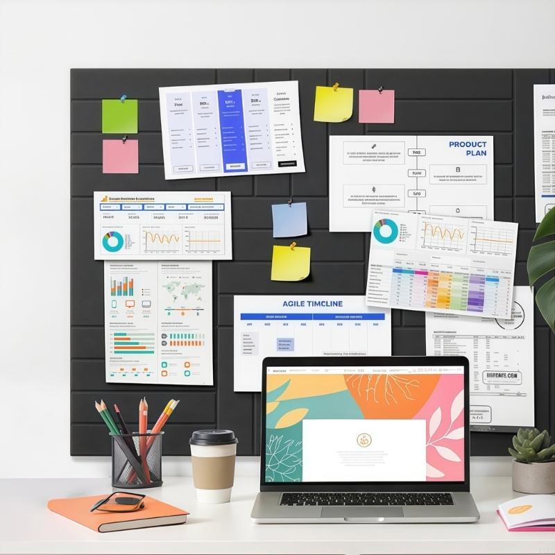 Home Office Alternative - Große Korktafel, Alternative Filz-Wandfliesen, Pinnwand, Korktafeln