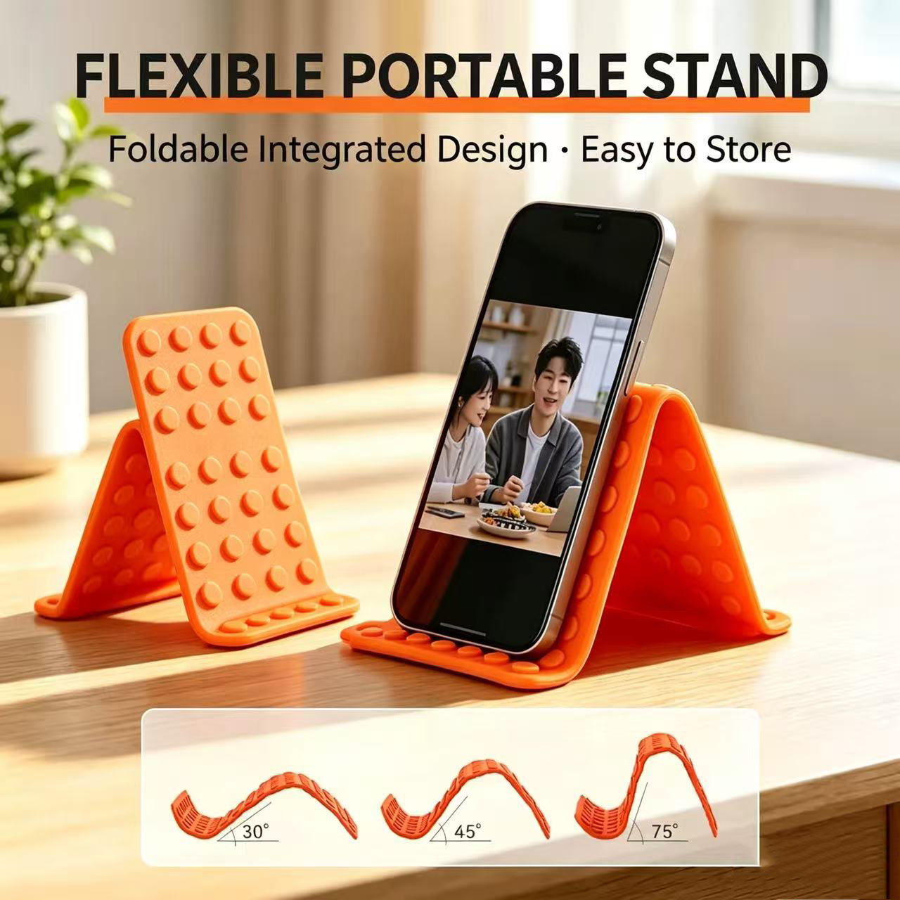Home Office Laptop - Tragbarer Universeller Telefonständer Winkelverstellbarer Silikon-Desktop-Tablet-Laptop-Halter Faltbare