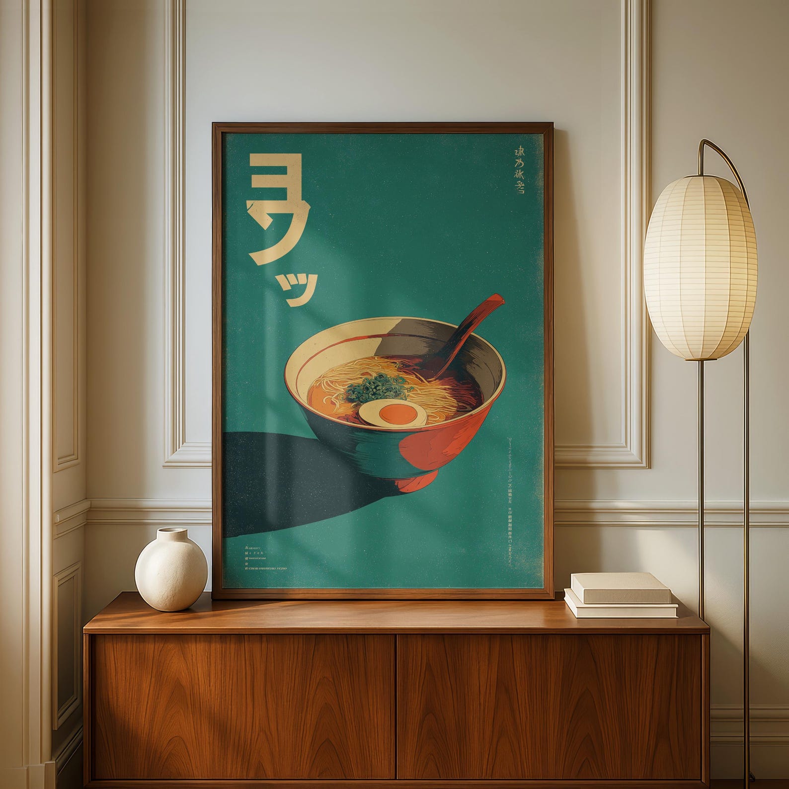 Home Office Youtube - Retro Japanischer Ramen Leinwanddruck Rahmenloses Lebensmittel-Wandkunst-Poster