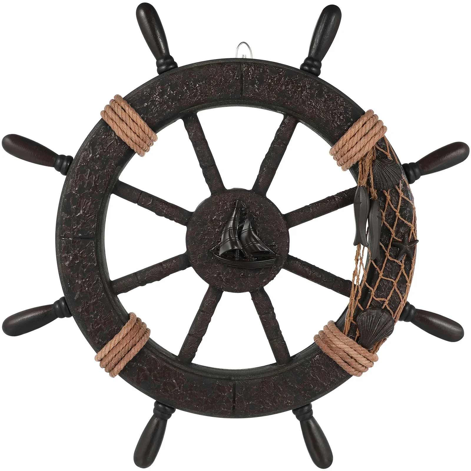 Home Office Architecture - Mediterranes Bootsruder als Heimdekoration, Piraten-Segelboot-Ornament, Türhänger,