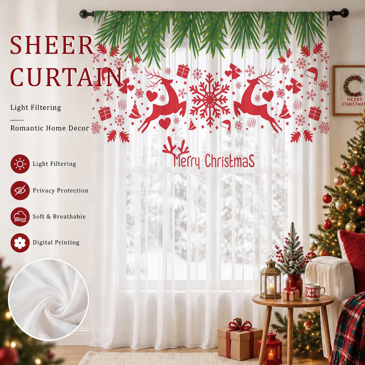 Transparenter Weihnachtsvorhan – Home Office Youtube Bewertung und Preis