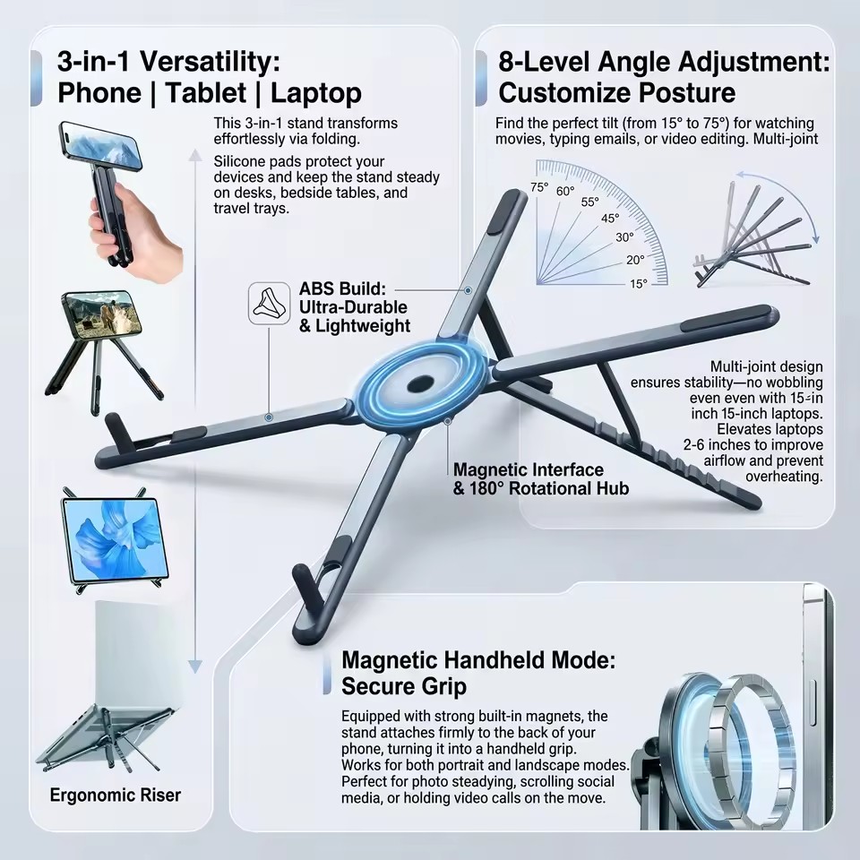 3-in-1 Faltbarer Magnetischer  – Laptop Stand Foldable Bewertung und Preis