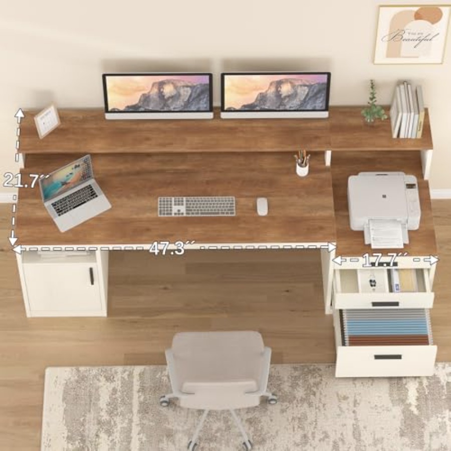 65-Zoll-Computertisch mit 3 Sc – Home Office 365 Bewertung und Preis