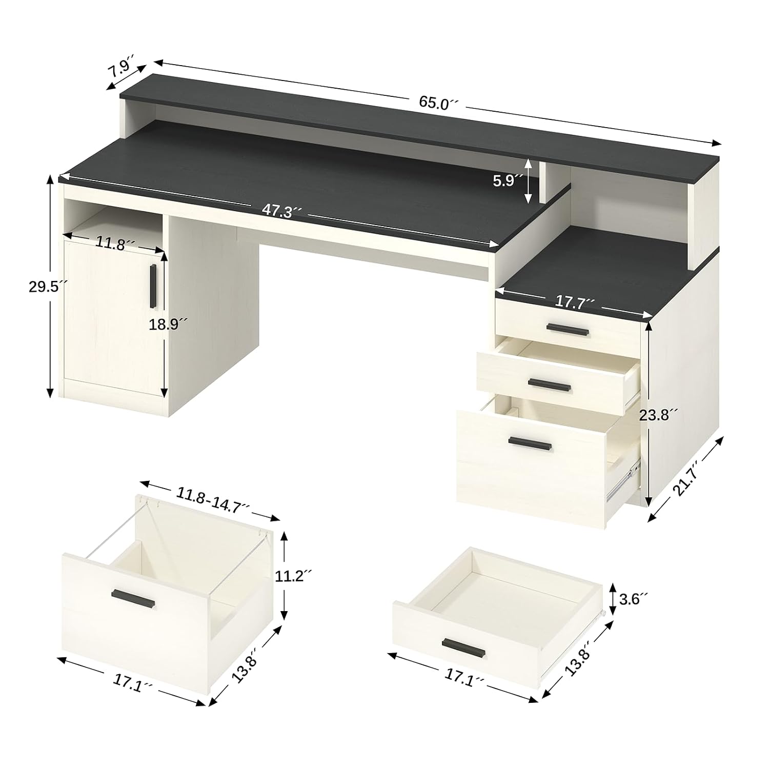 65-Zoll-Computertisch mit 3 Sc – Home Office 365 Bewertung und Preis